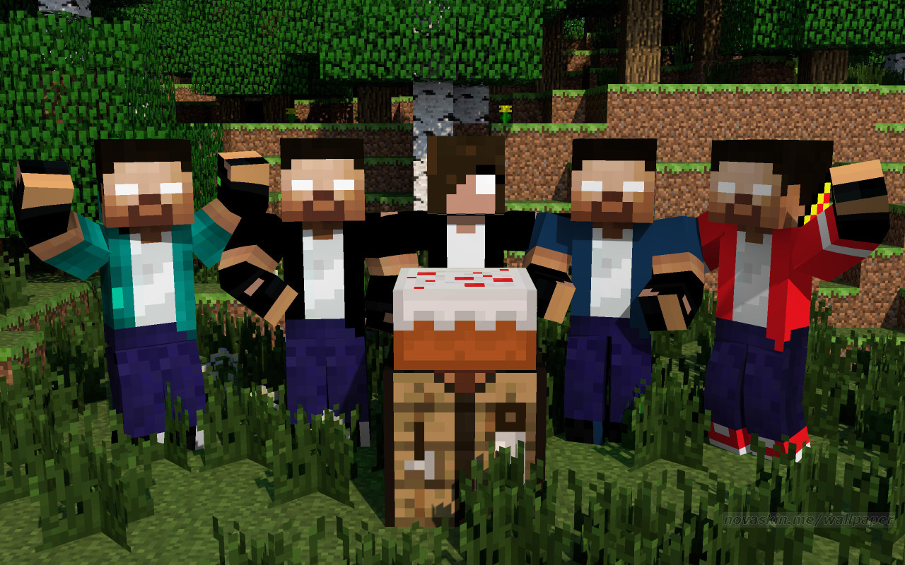 Minecraft, me and my friends (Novaskin.me/wallpaper) 